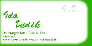 ida dudik business card